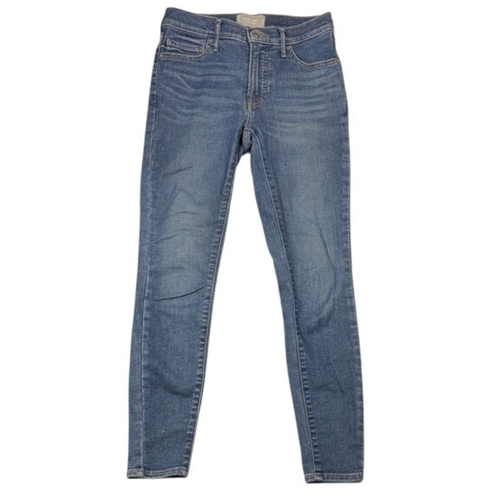 Everlane Mid-Rise Skinny Stretch Organic Cotton Jeans Med Wash Blue 26 Regular‎
